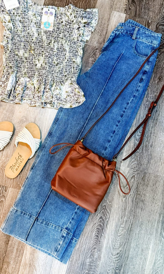 Wide Hem Denim Pants