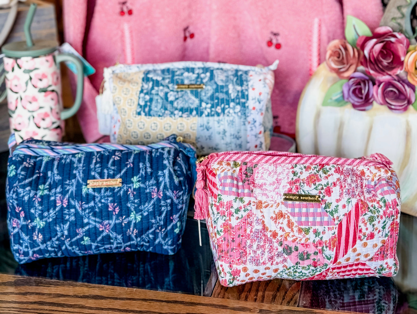 Simply Southern Quilted Cosmetic Bags