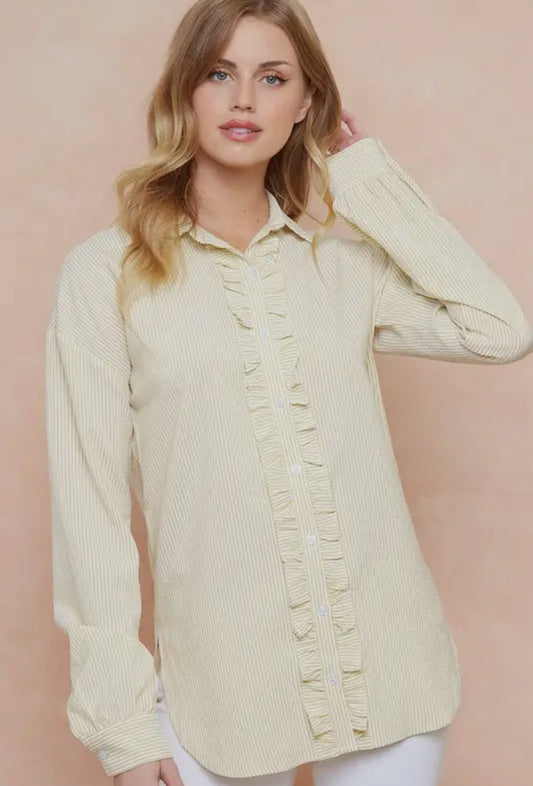 Sunlight Frilled & Striped Blouse