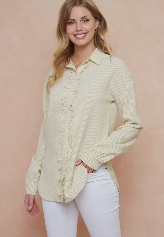 Sunlight Frilled & Striped Blouse