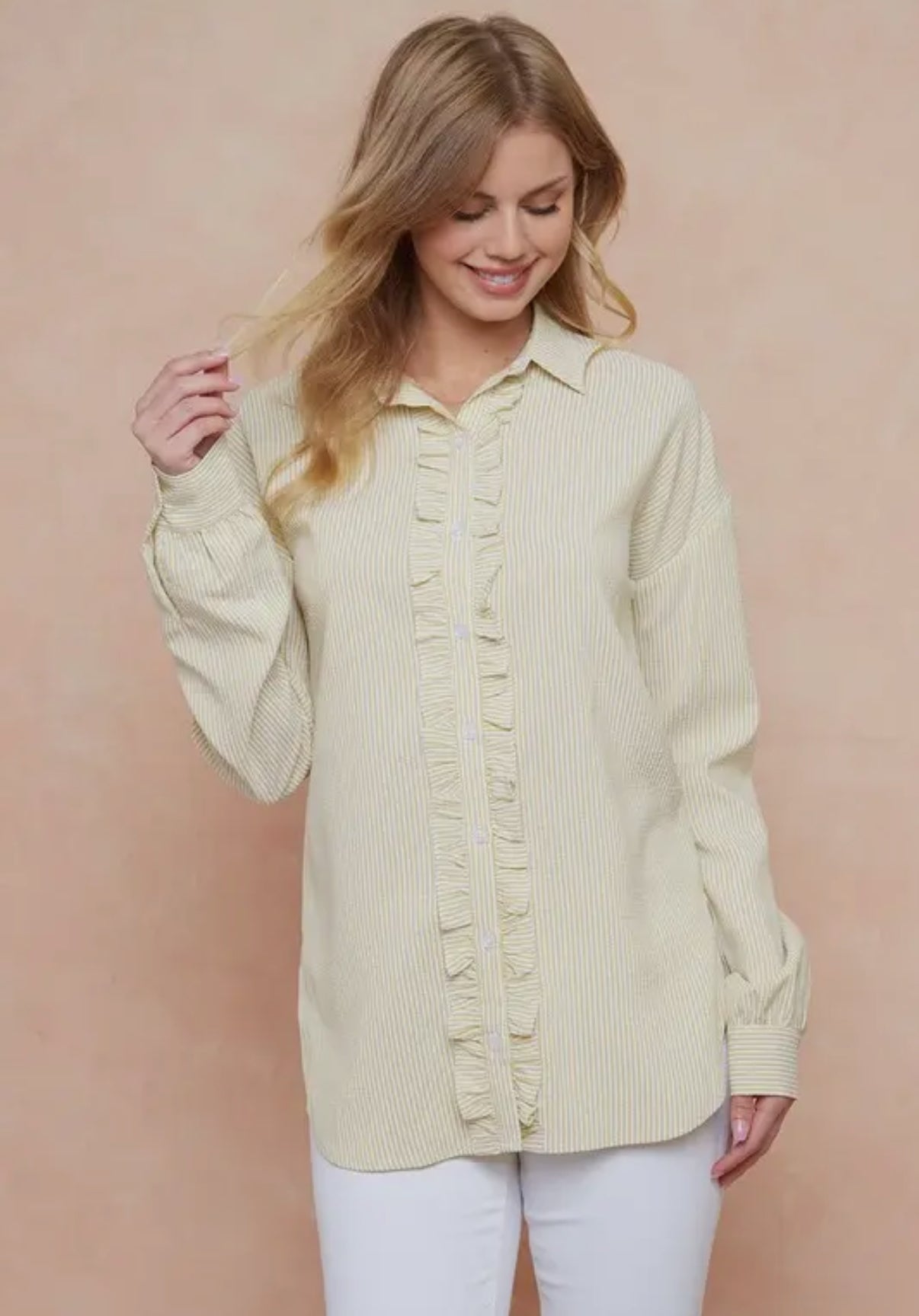 Sunlight Frilled & Striped Blouse