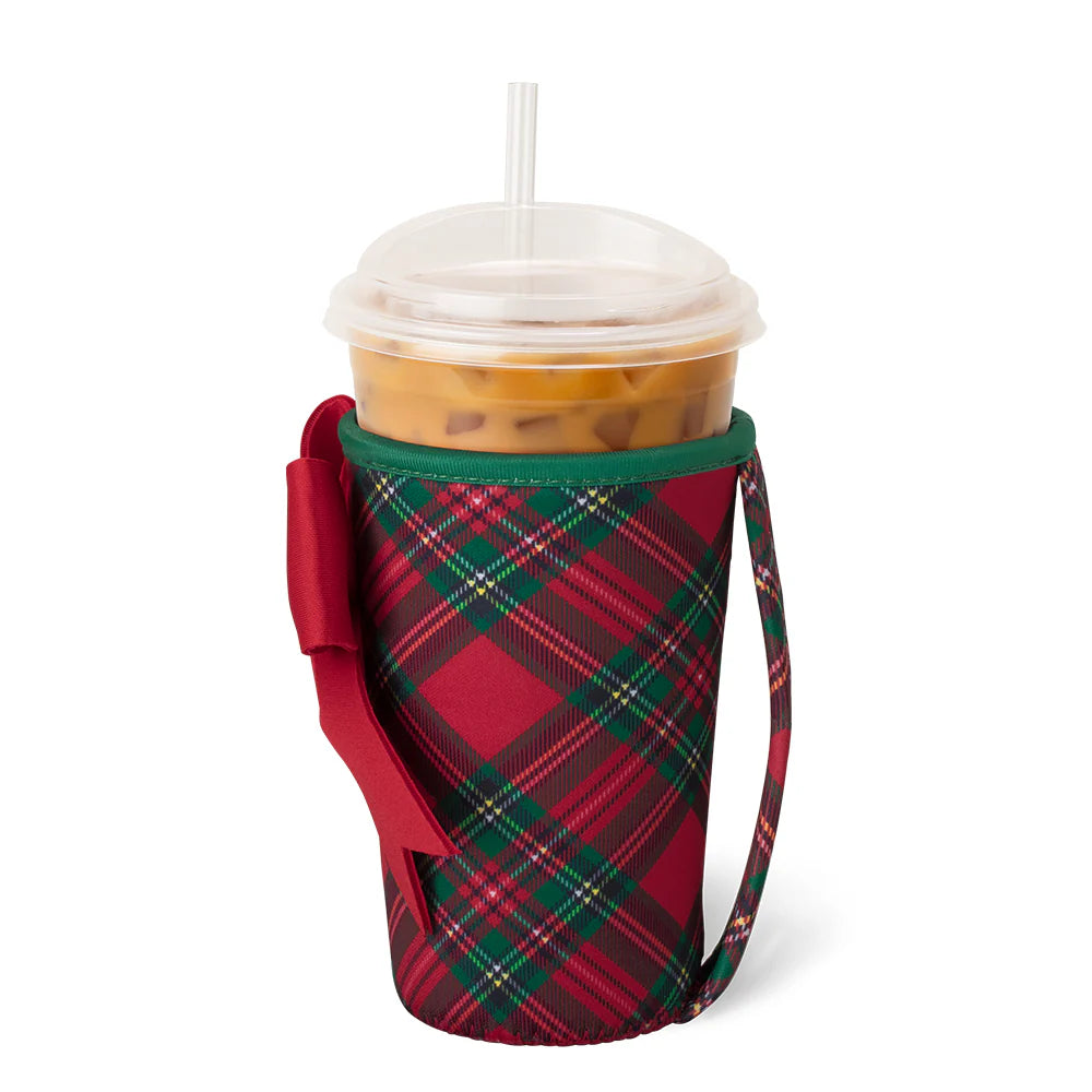 Swig Christmas Plaid Medium Iced Cup Coolie