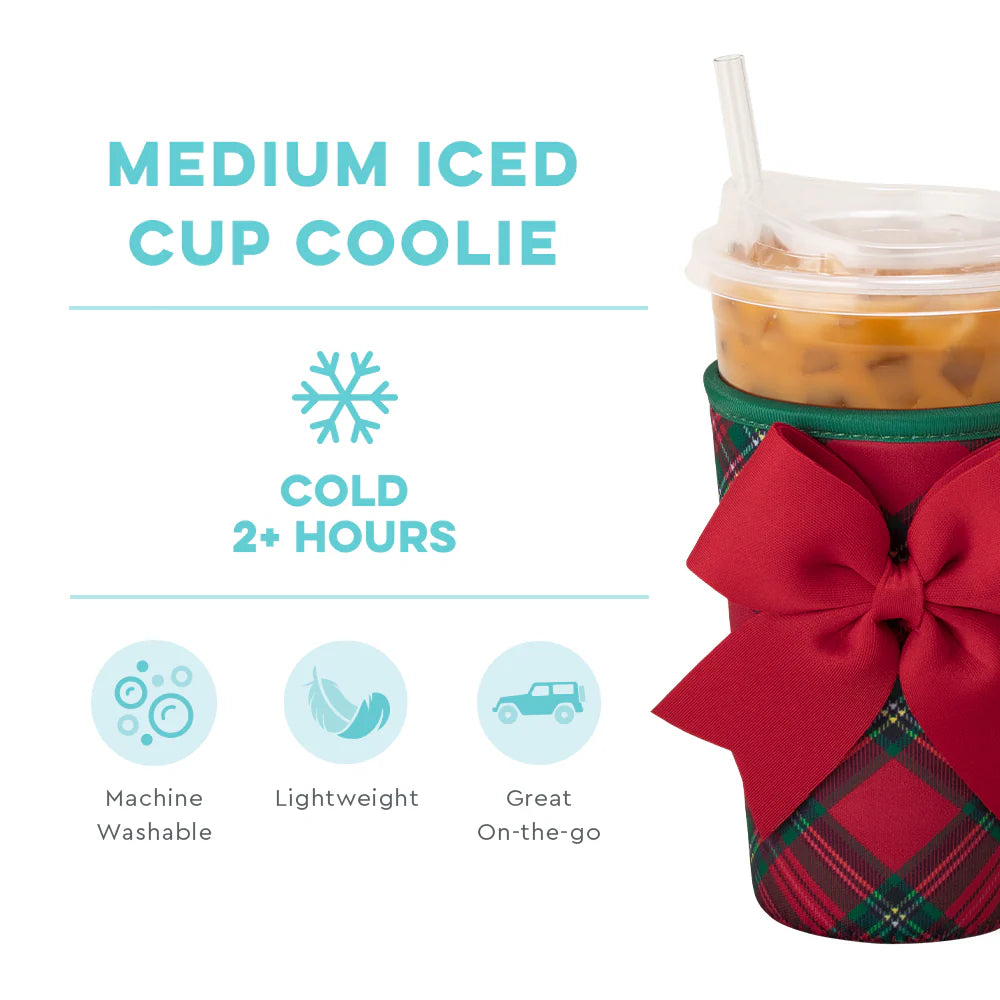 Swig Christmas Plaid Medium Iced Cup Coolie