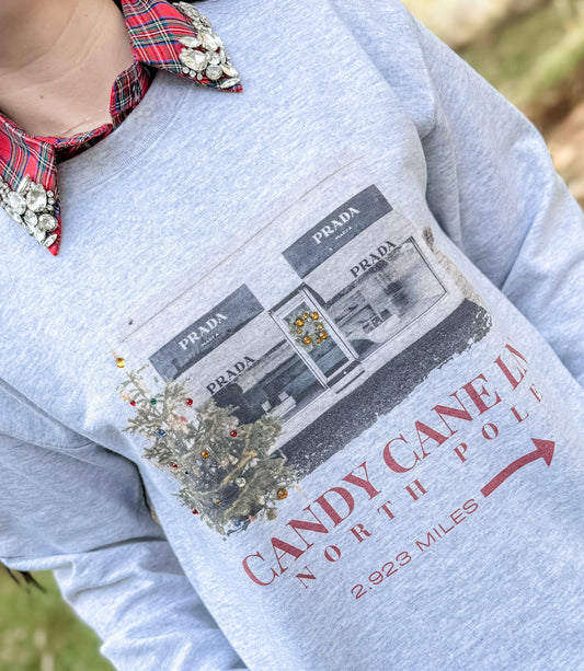 Candy Cane Ln Crew Sweatshirt