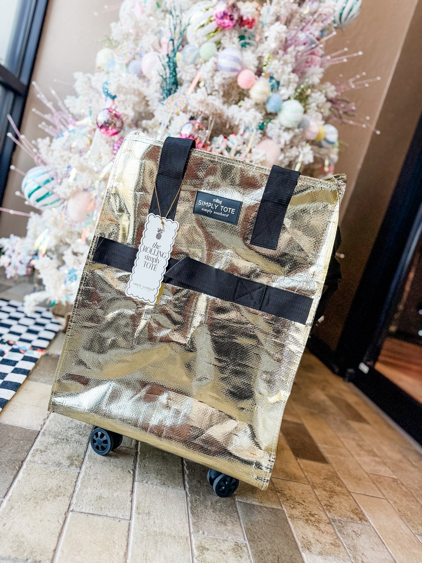 DOORBUSTER **Metallic Rolling Simply Tote