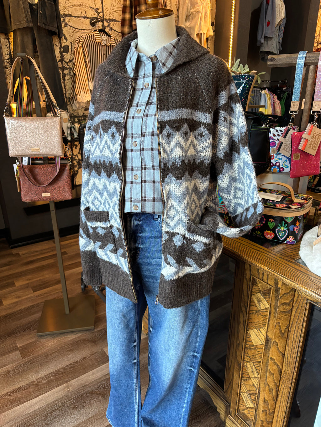 Holiday Season Zip Cardi
