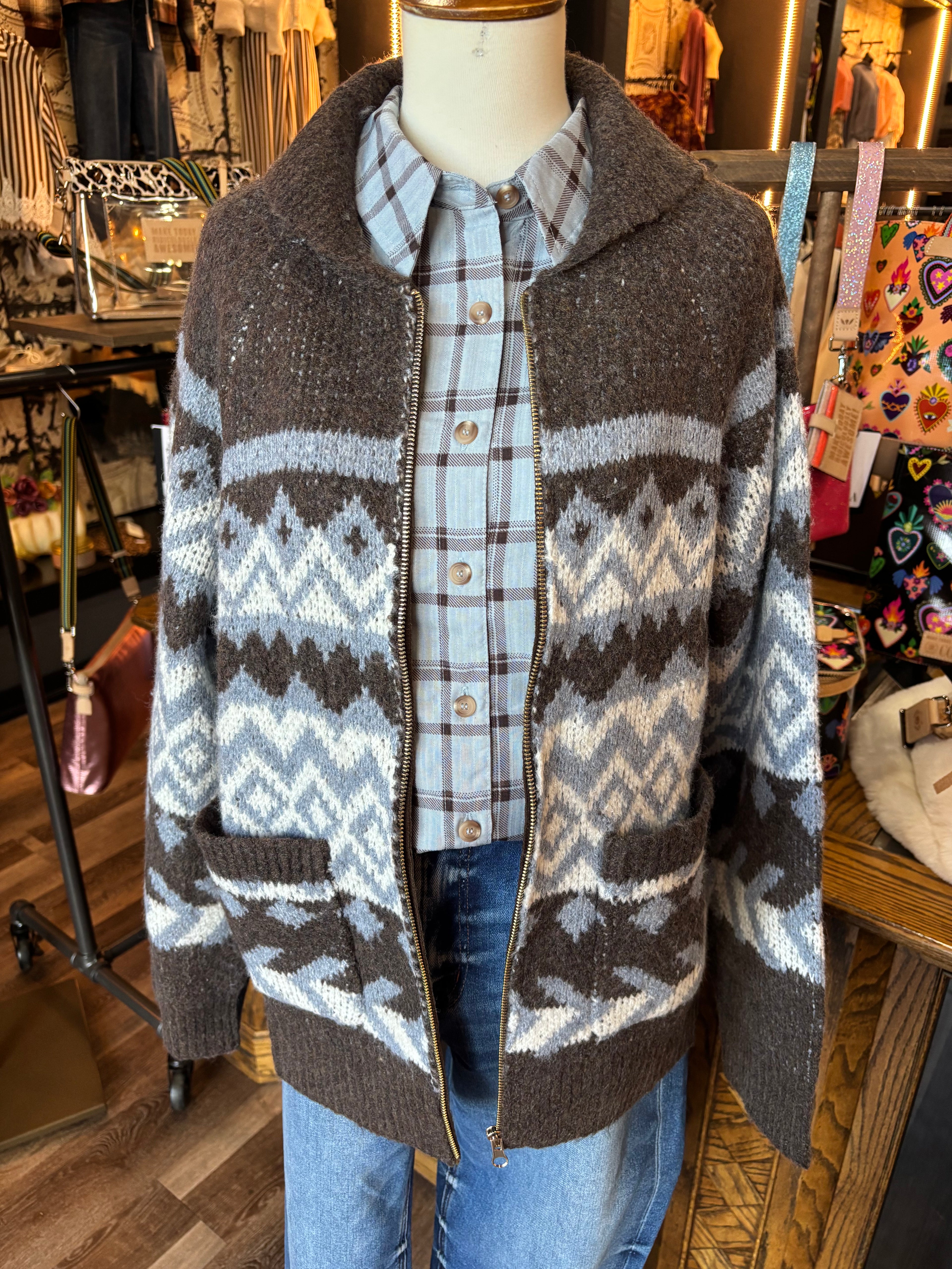 Holiday Season Zip Cardi