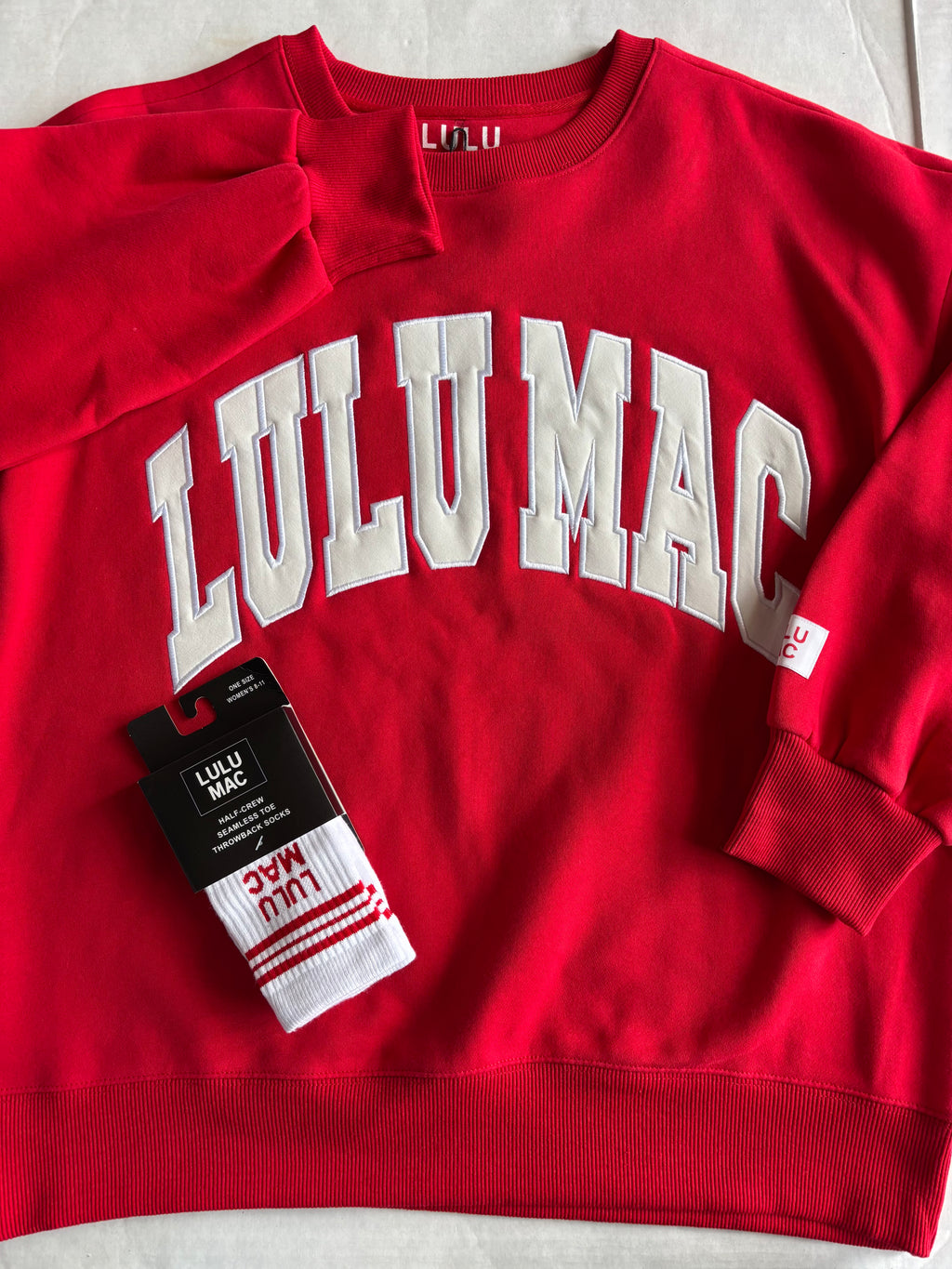 Lulu Mac Red & White Sweatshirt