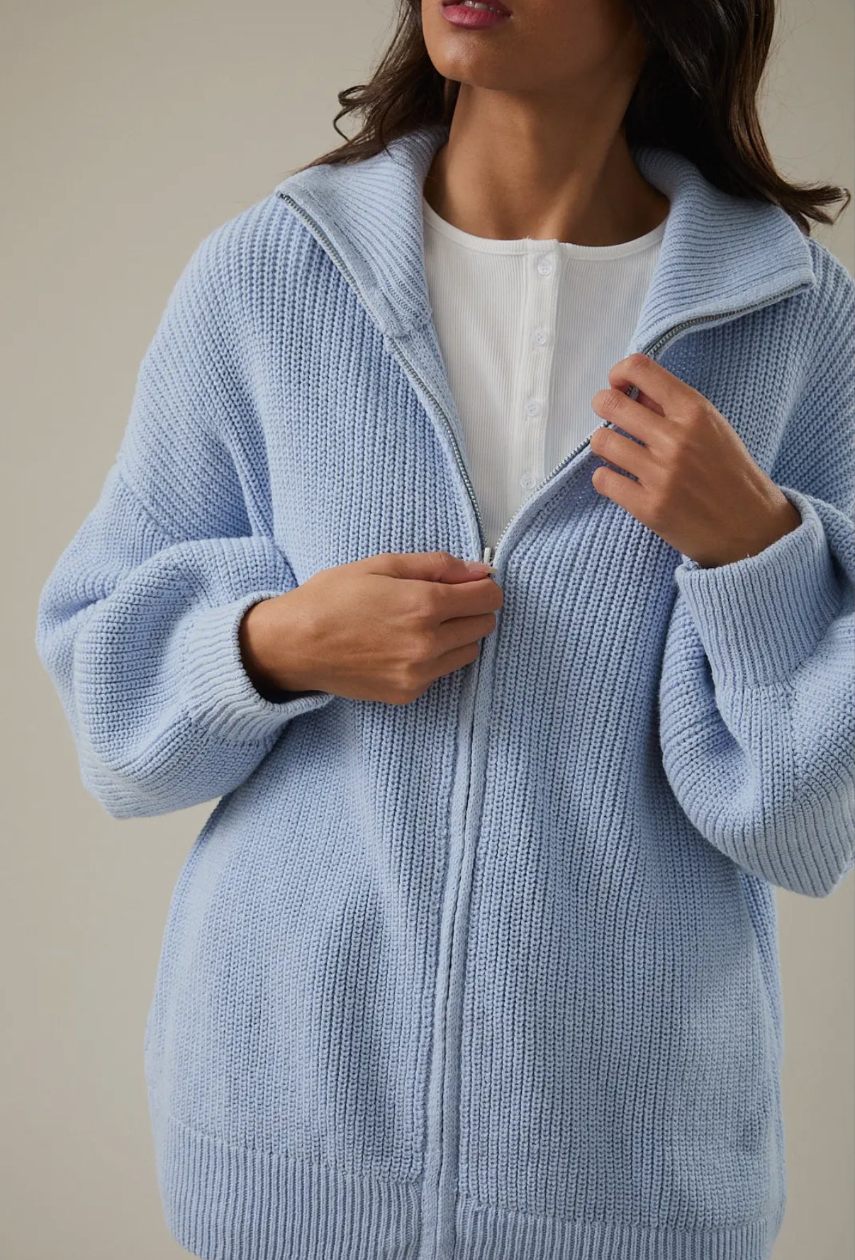 Sky Zip Up Cardigan