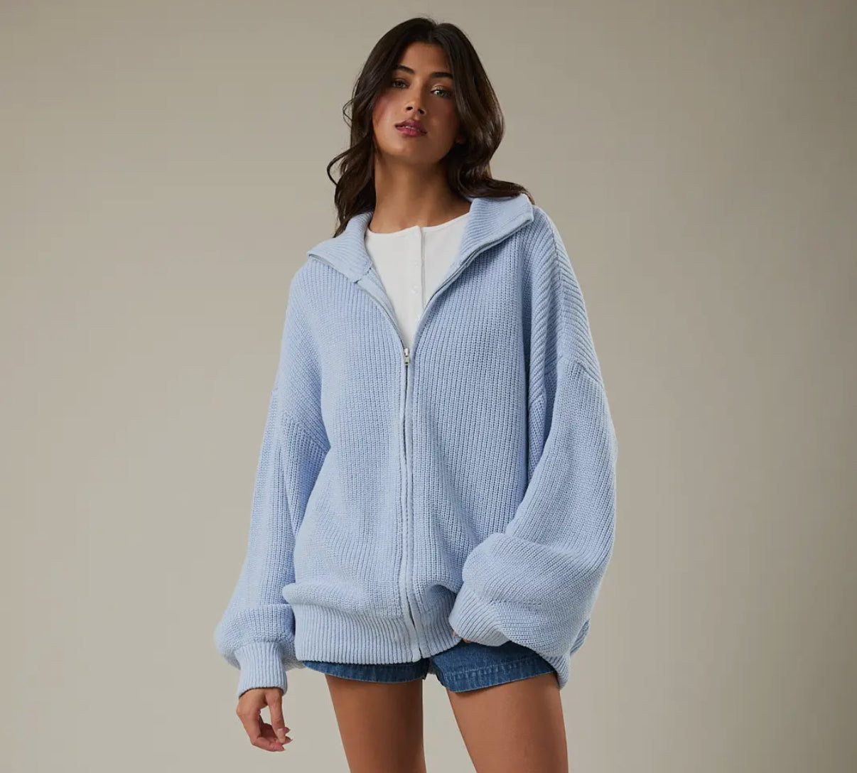 Sky Zip Up Cardigan