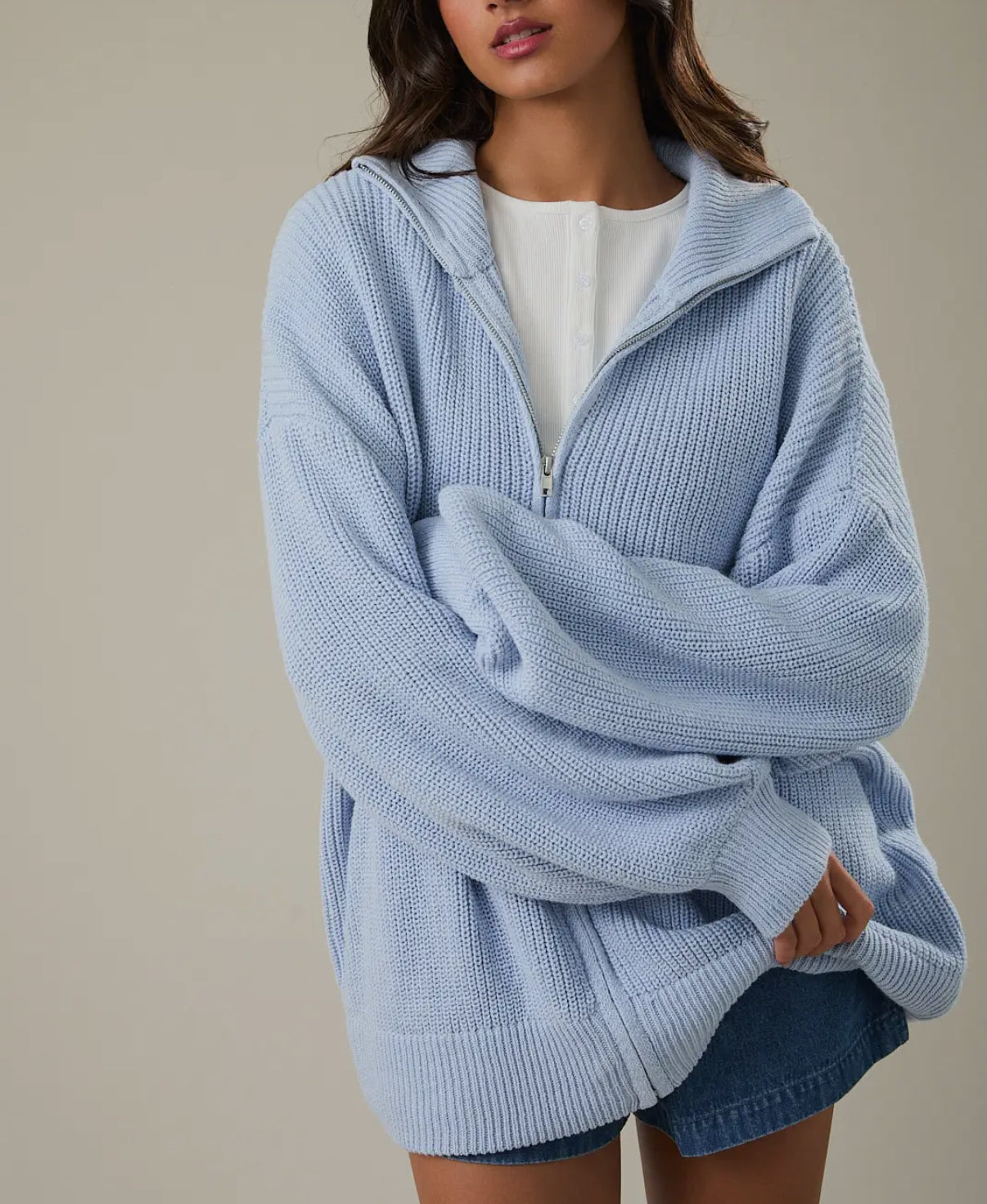 Sky Zip Up Cardigan