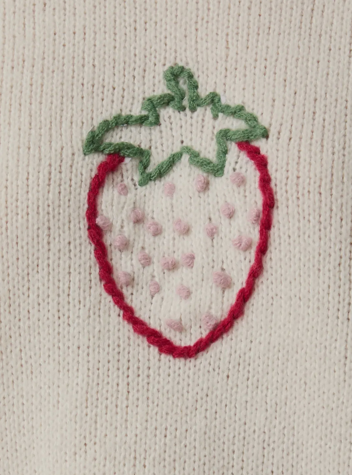 Strawberry Stitched Oversized Sweater