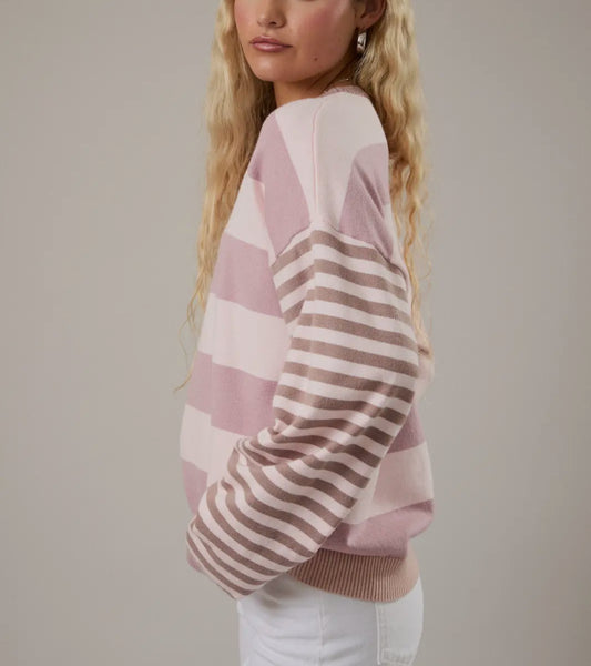 Pink Striped Sweater
