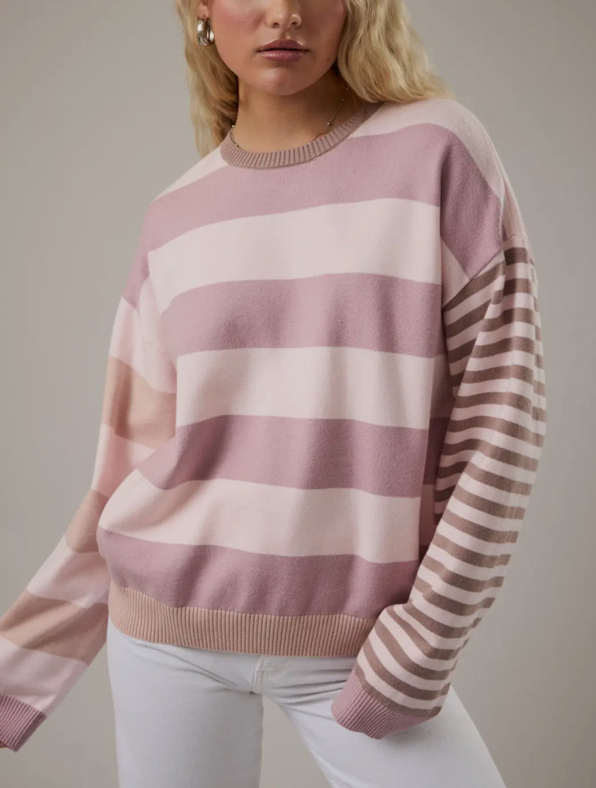 Pink Striped Sweater