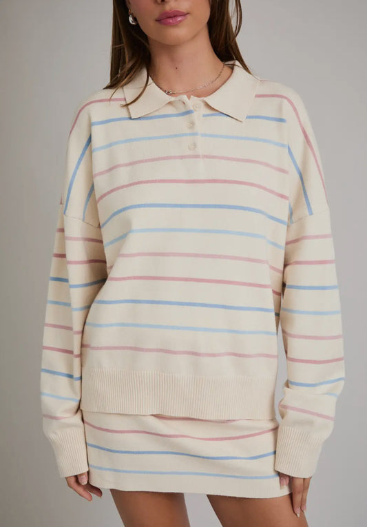 Striped Polo Sweater
