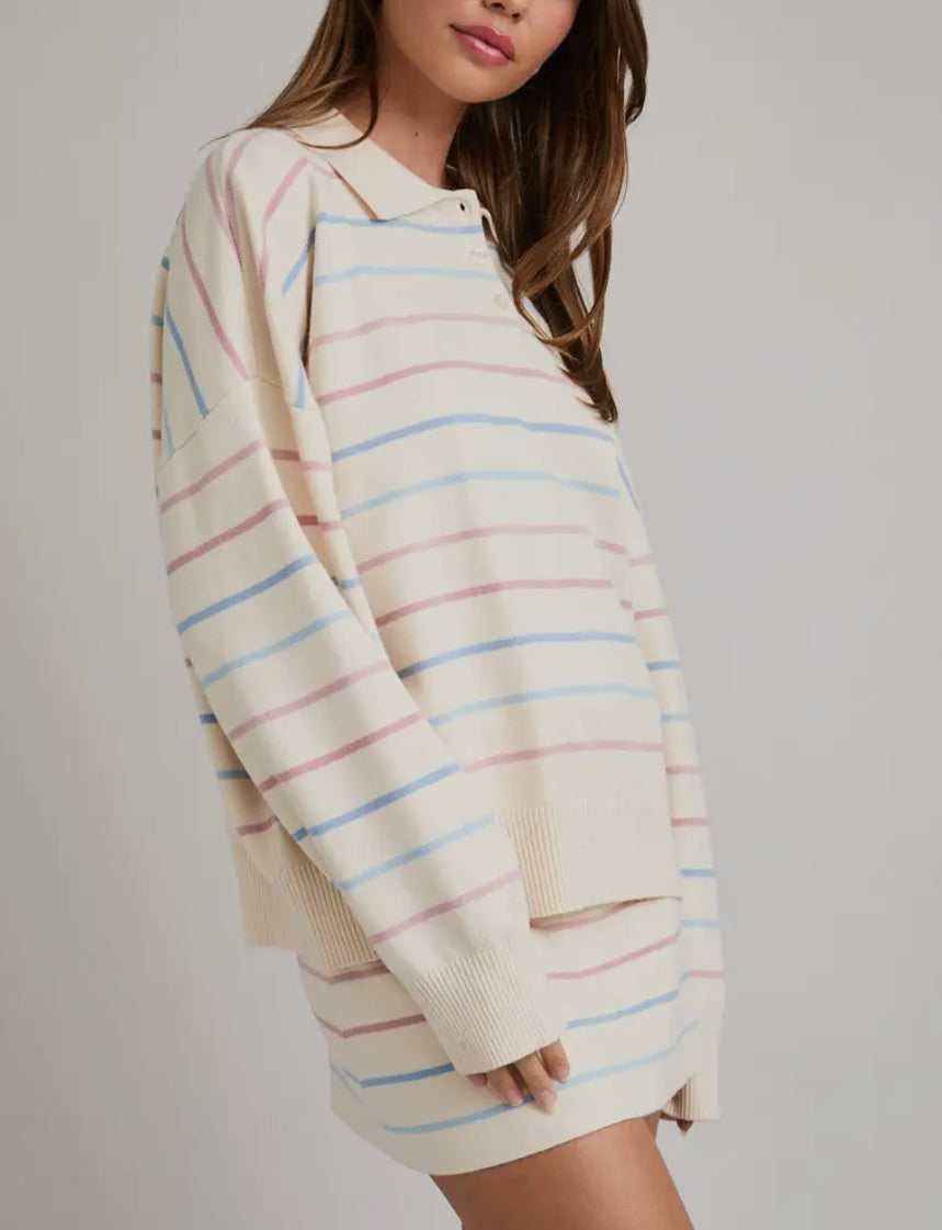 Striped Polo Sweater