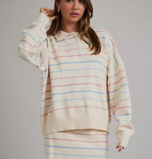 Striped Polo Sweater