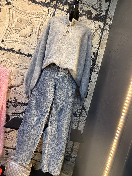 Cheetah Barrel Jeans