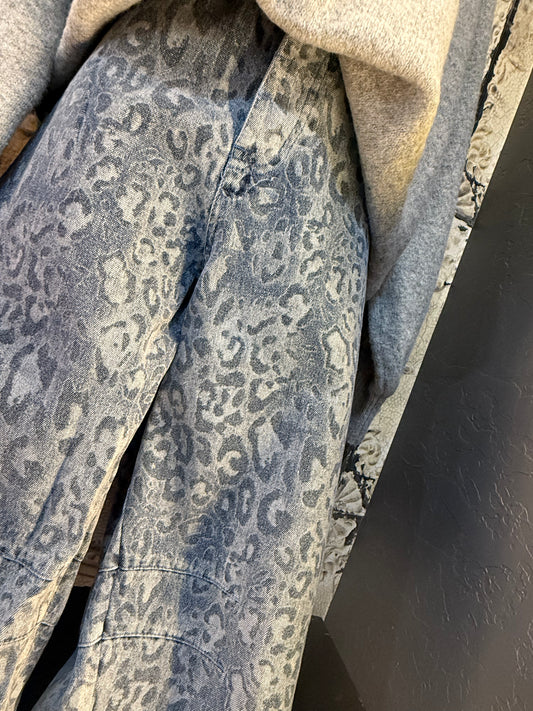 Cheetah Barrel Jeans