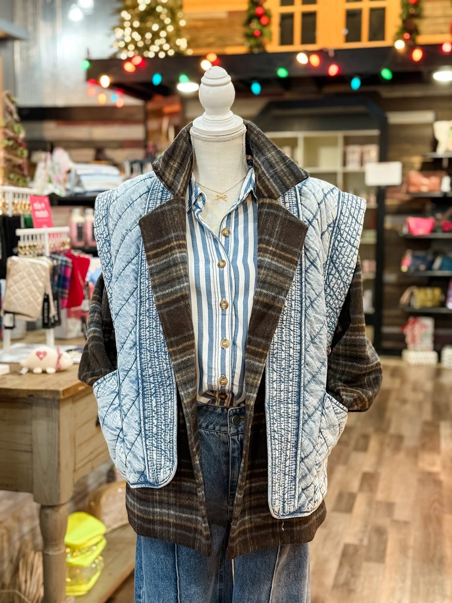 Blue Stripe Collared Button Down