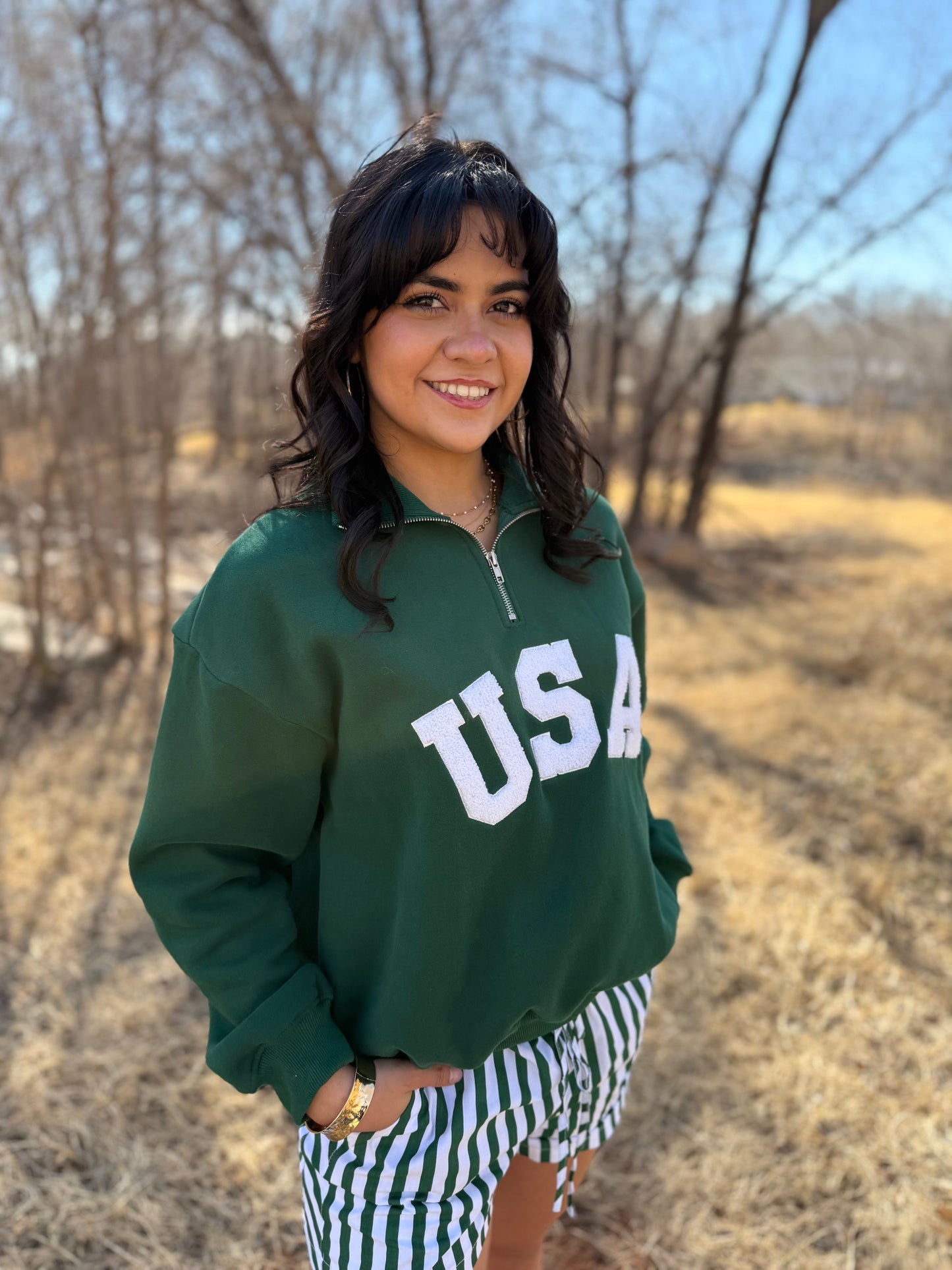 Green Striped Drawstring Boxers