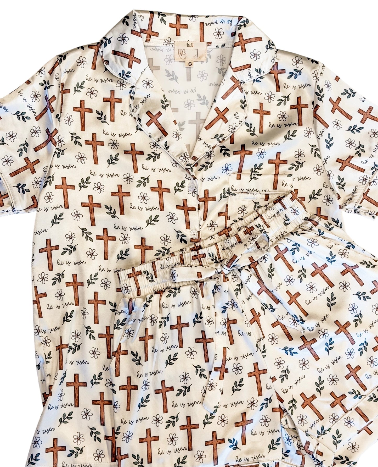 He is Risen Satin Pajamas