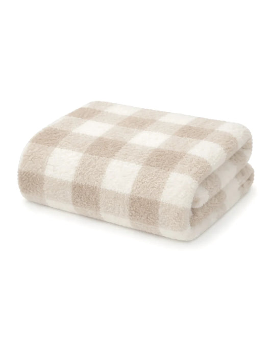 Phufy Bliss Gingham Blanket- Pebble