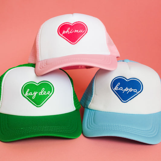 Greek Whole Lotta Love Heart Trucker Hat