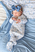 Caden Lane | Tied In Blooms Baby Knot Gown & Hat Set