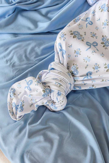 Caden Lane | Tied In Blooms Baby Knot Gown & Hat Set