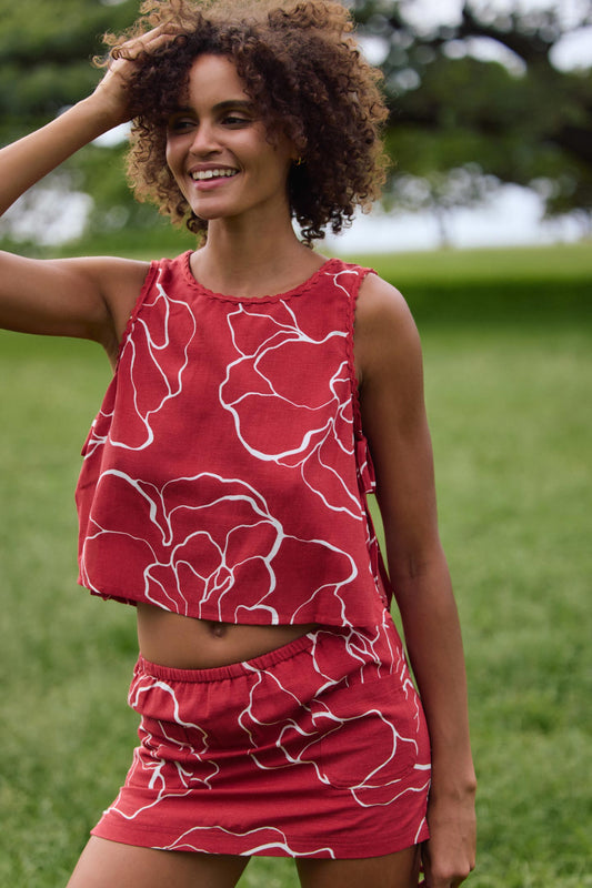 O’Neill Athena Floral Top | Lifeguard Red