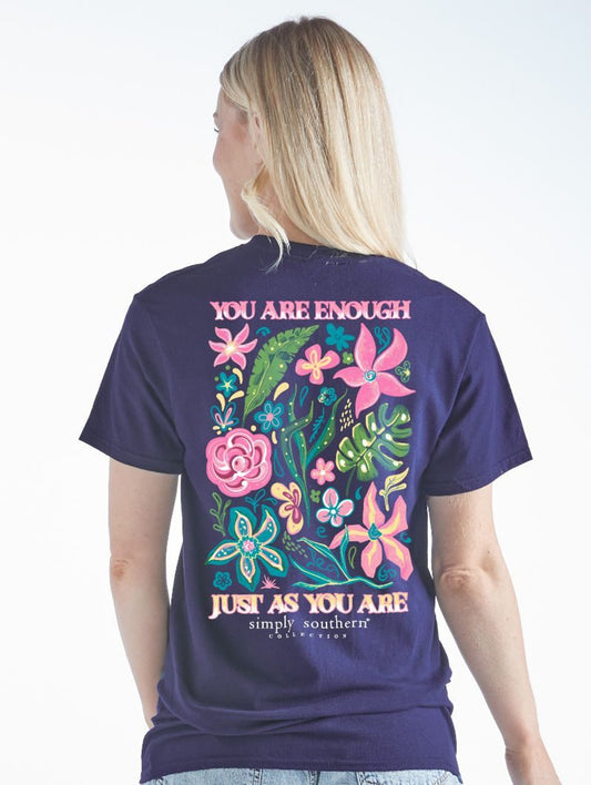You Are Enough Heather Navy Tee