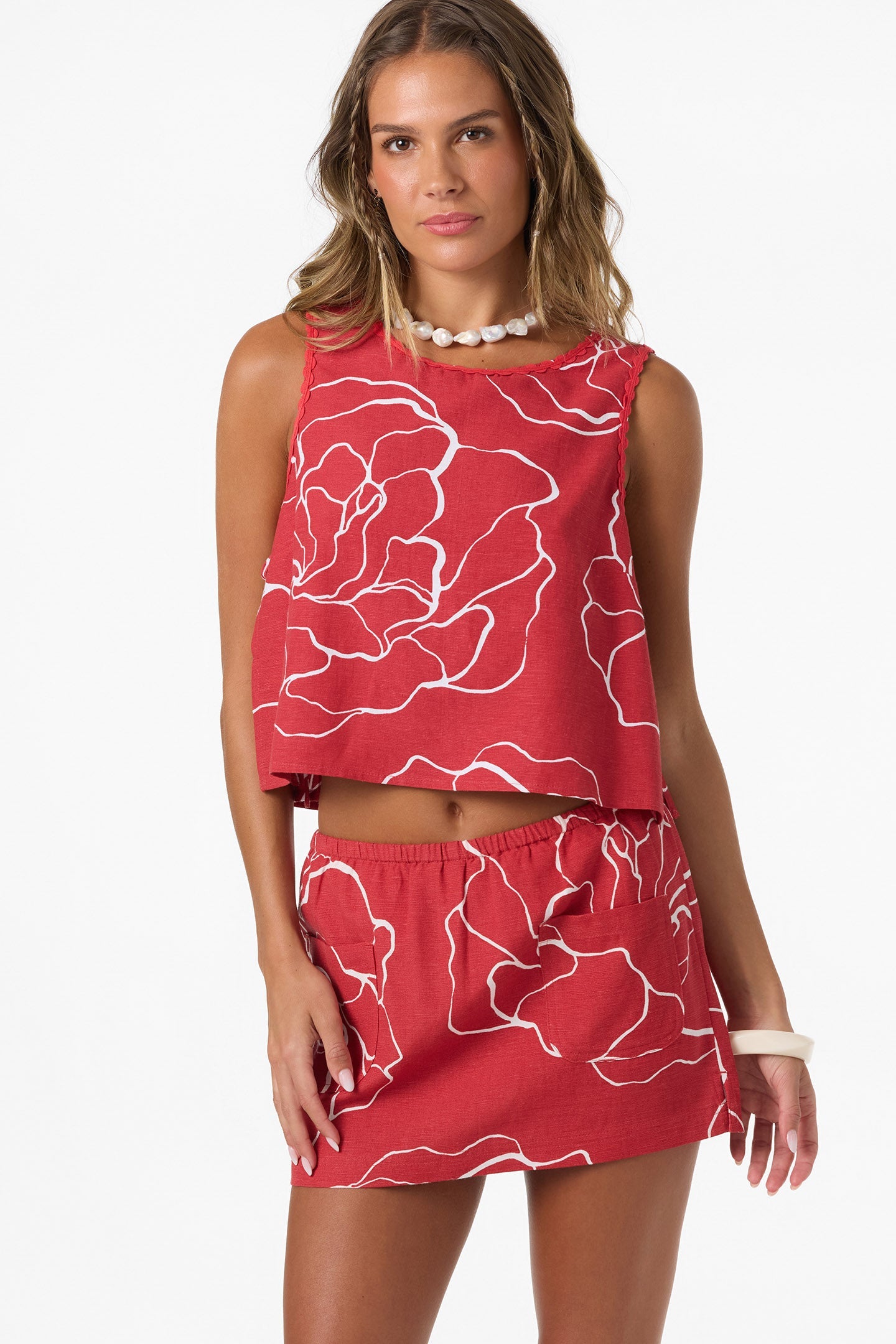 O’Neill Athena Floral Top | Lifeguard Red