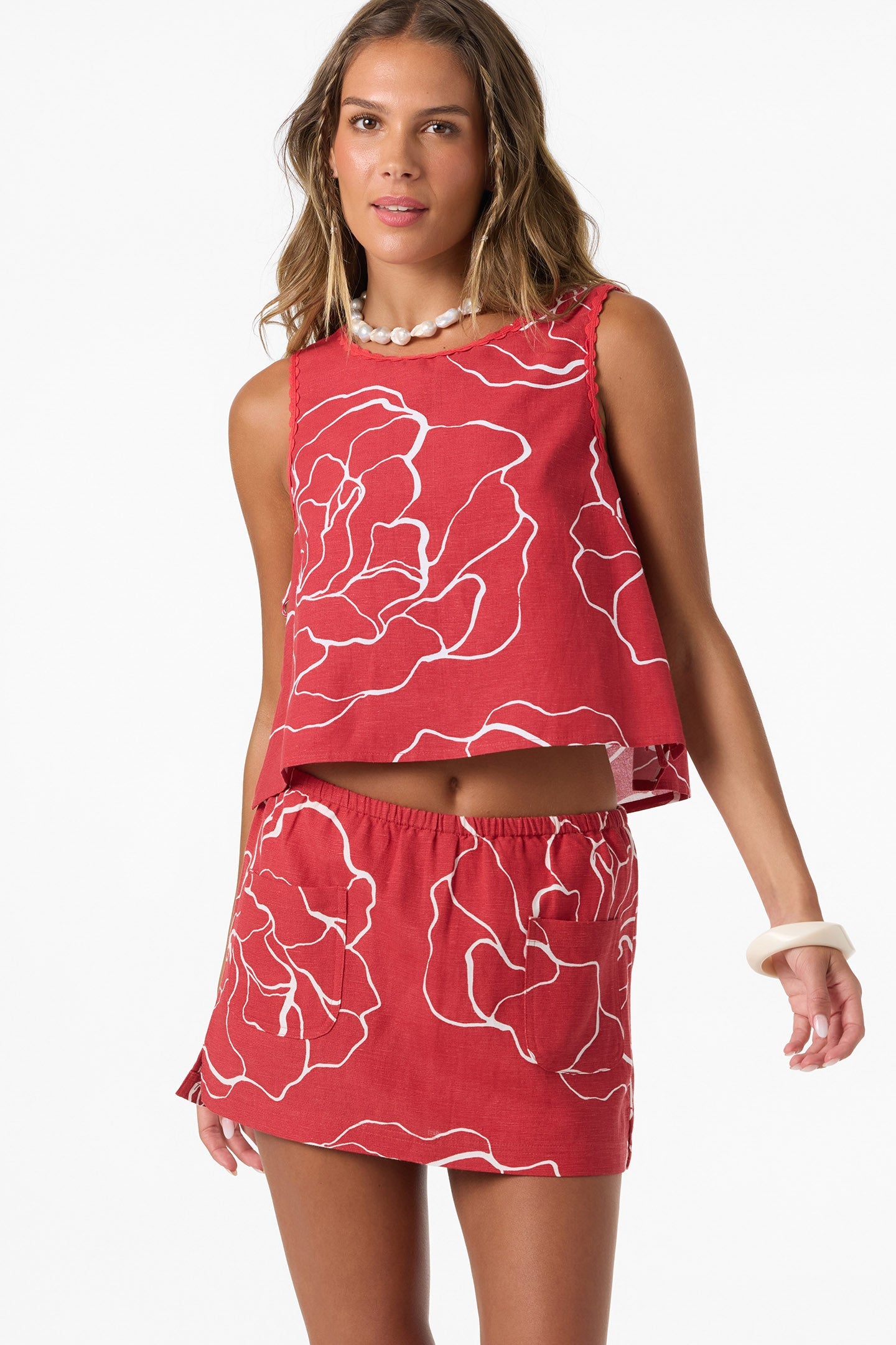 O’Neill Athena Floral Top | Lifeguard Red