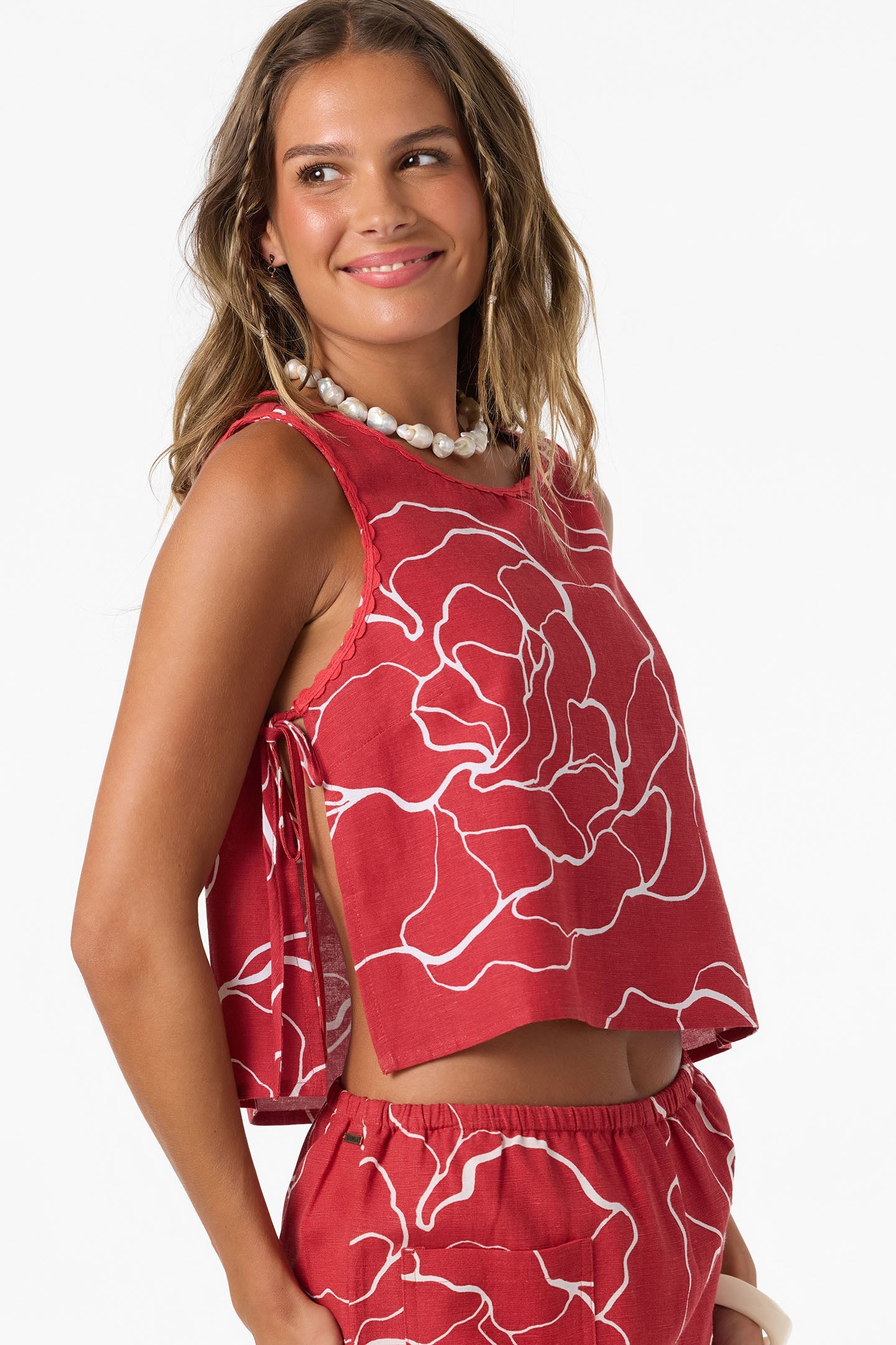 O’Neill Athena Floral Top | Lifeguard Red