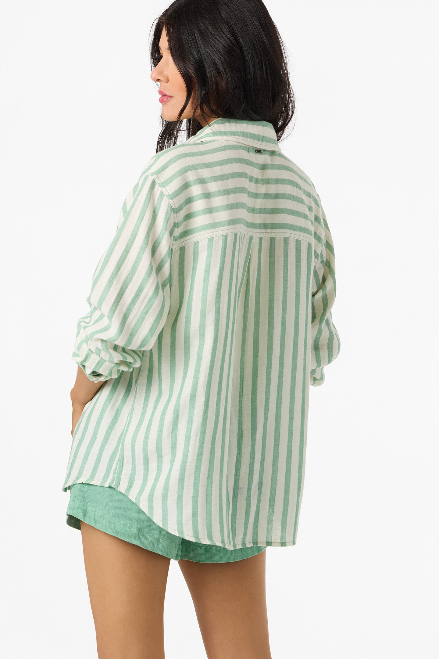 O’Neill Leni Stripe Relaxed Long Sleeve Top | Green