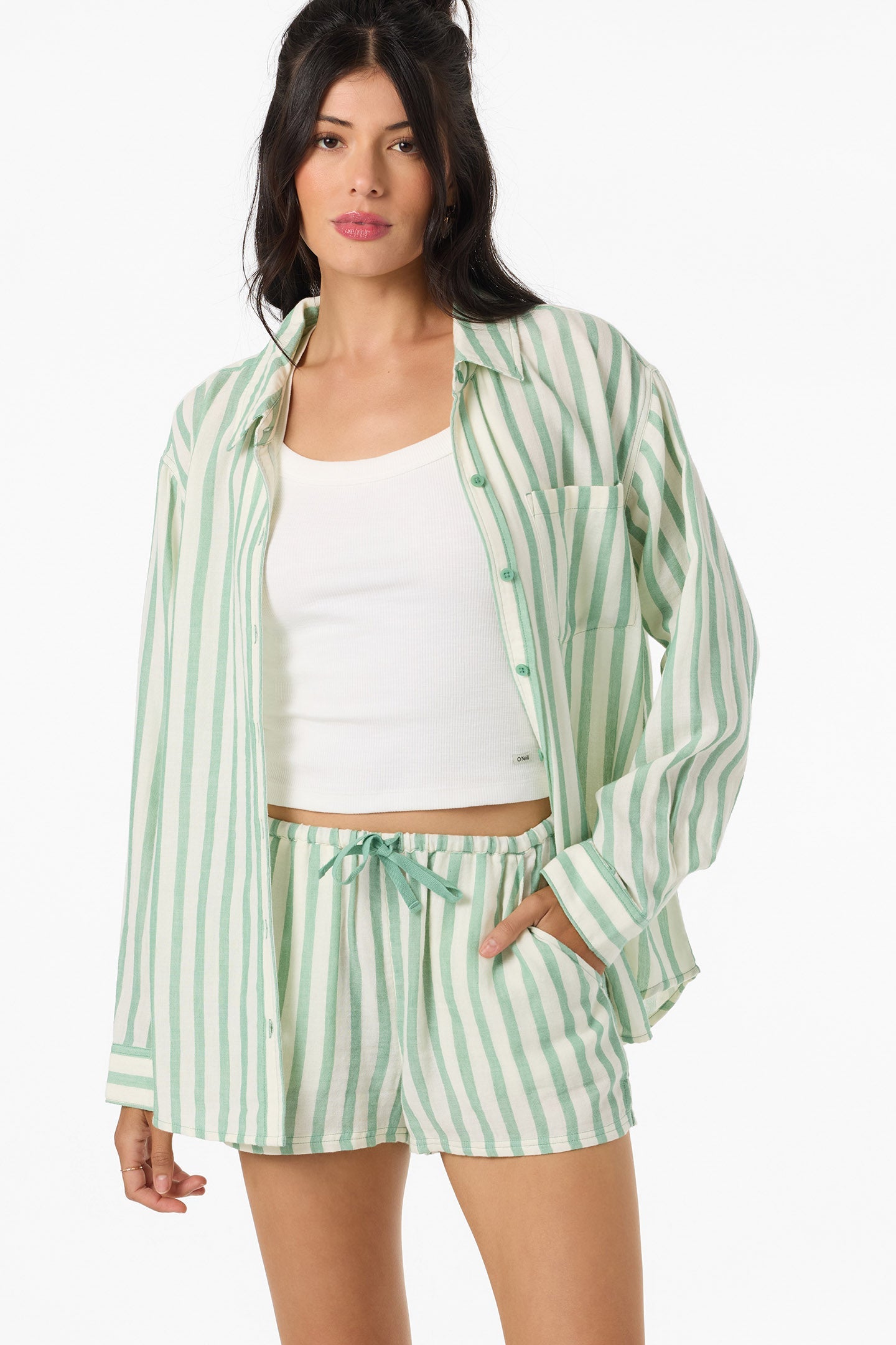 O’Neill Brenda Stripe Beach Shorts | Green