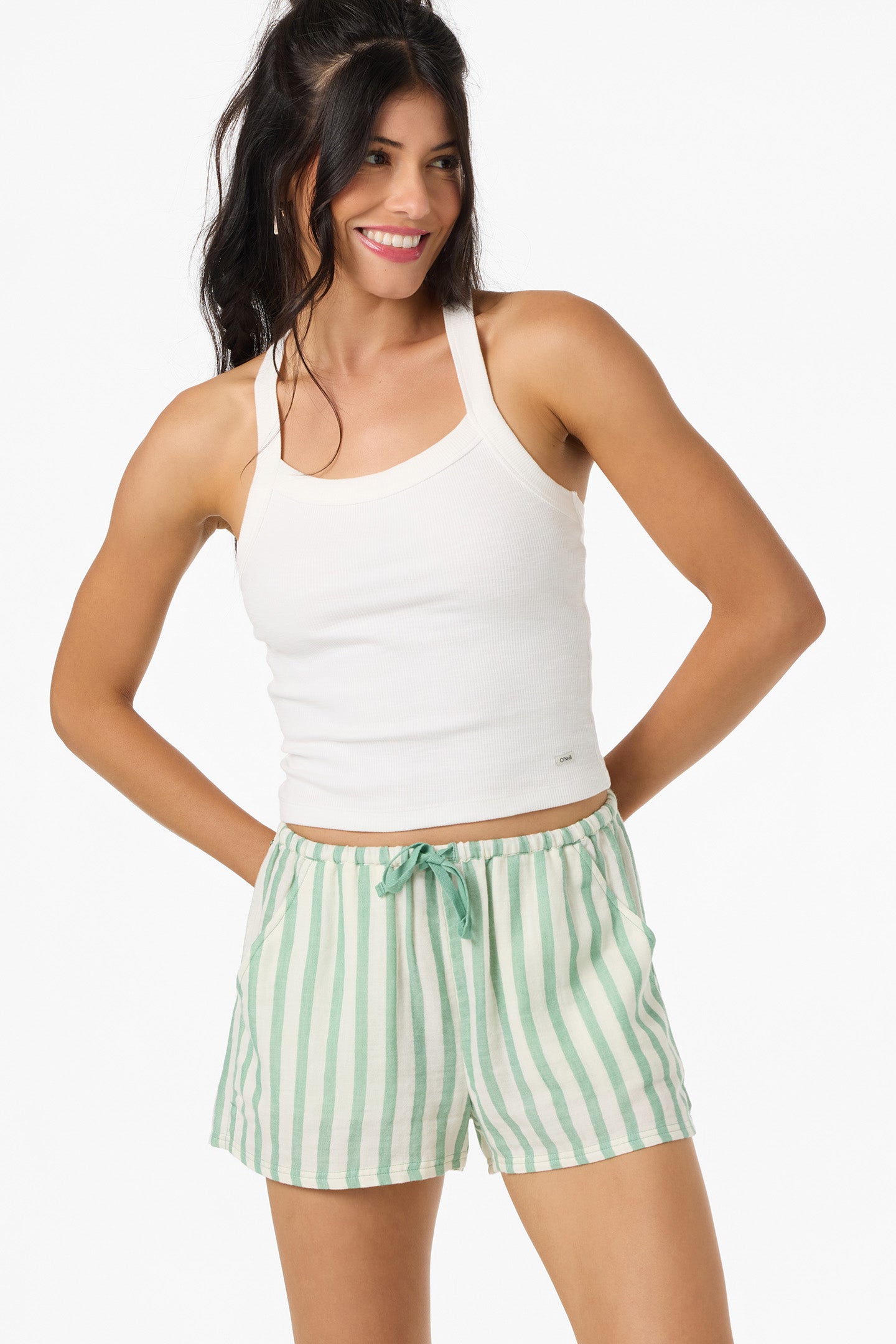 O’Neill Brenda Stripe Beach Shorts | Green