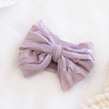 Large Ruffle Knit Bow | Amethyst