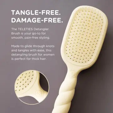Teleties Detangler Hair Brush For Thick Hair | Tan
