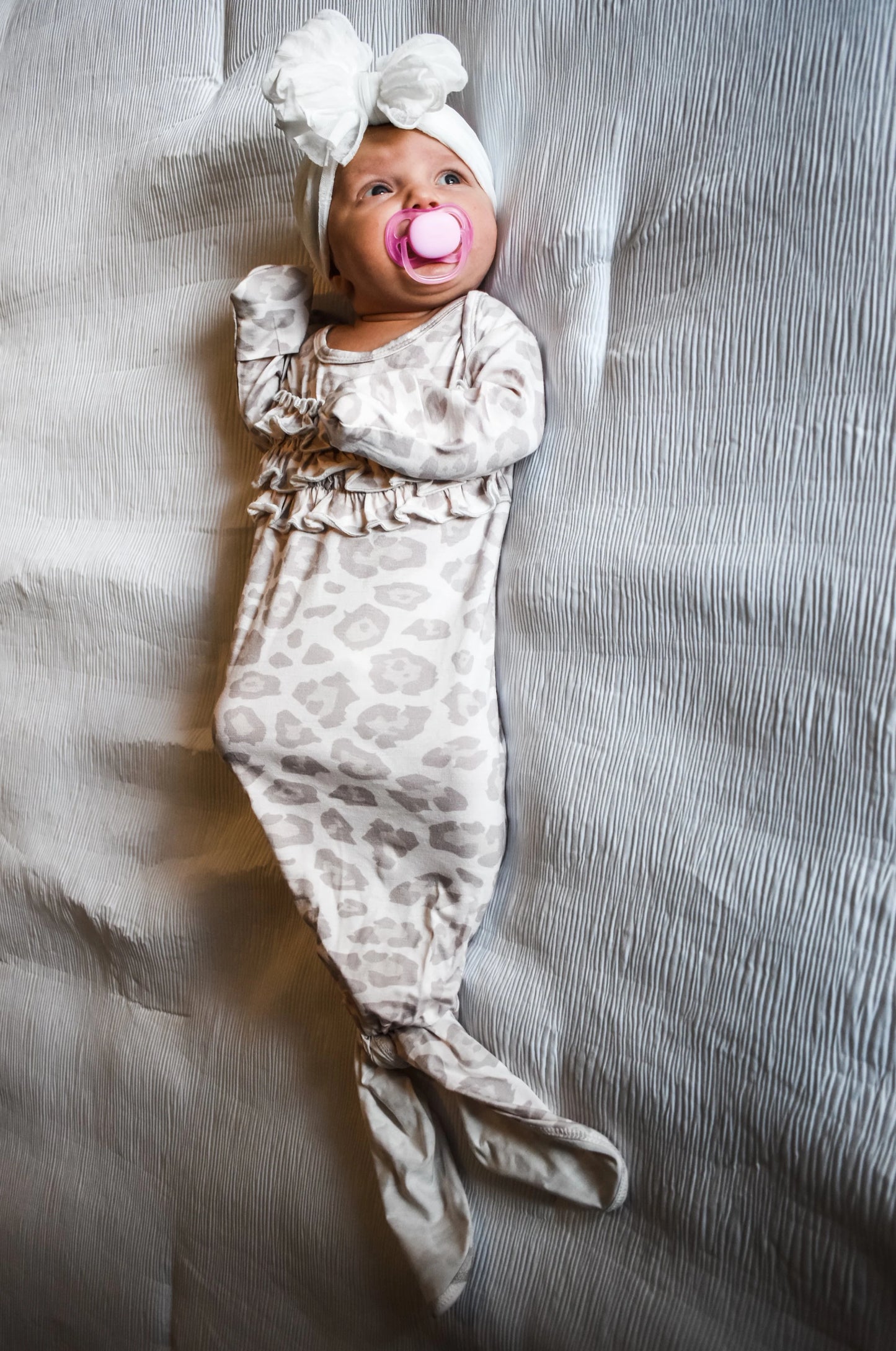 Rockin Royalty Ruffle Knot Gown | Natural Leopard