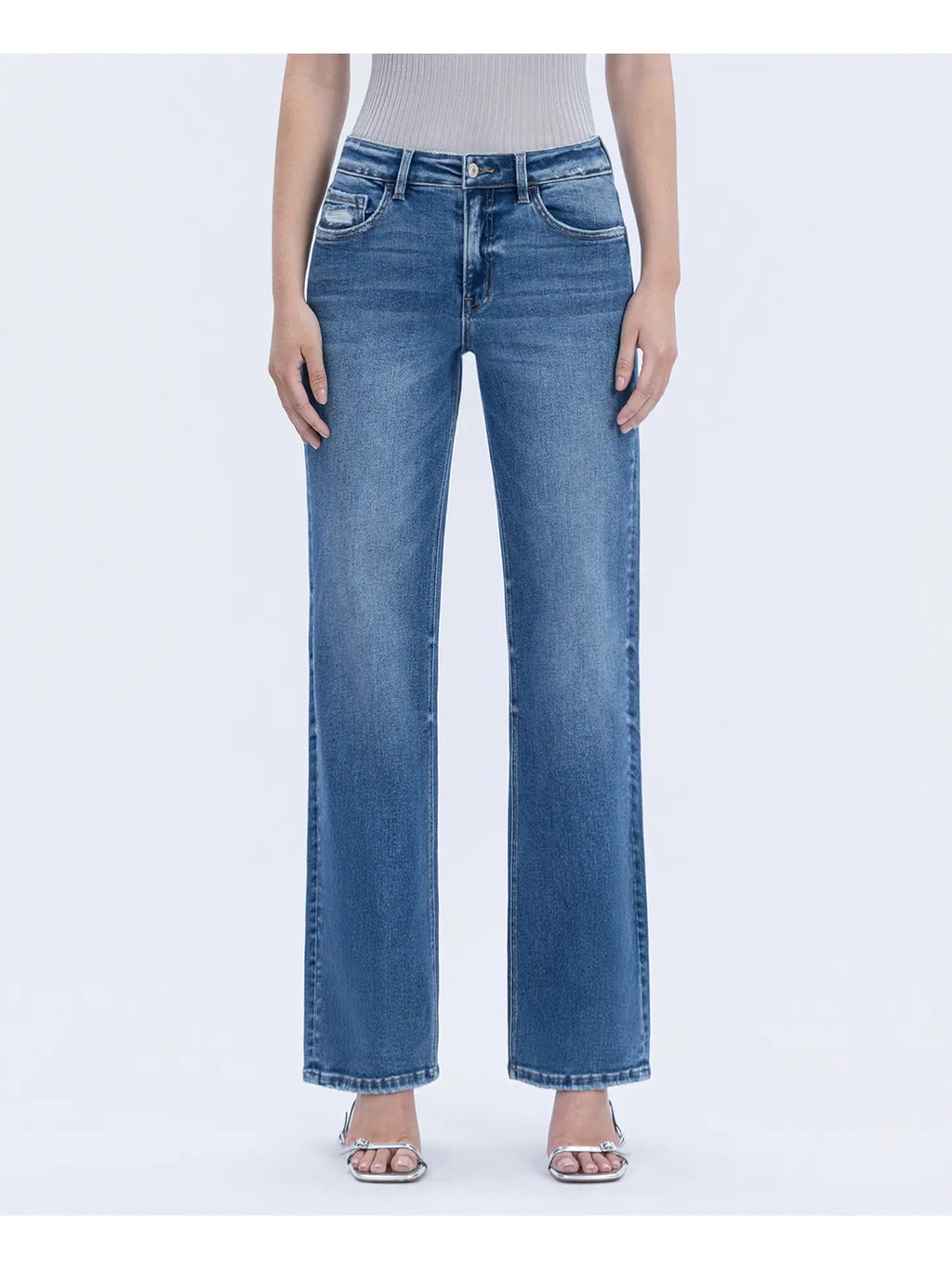 Vervet High Rise Full Length Slim Wide Jeans | Dreamland