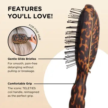 Teleties Detangler Hair Brush For Fine Hair | Tortoise