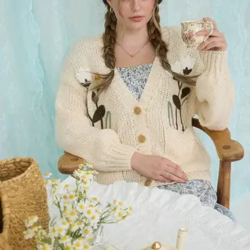 Embroidered Floral Knit Cardigan
