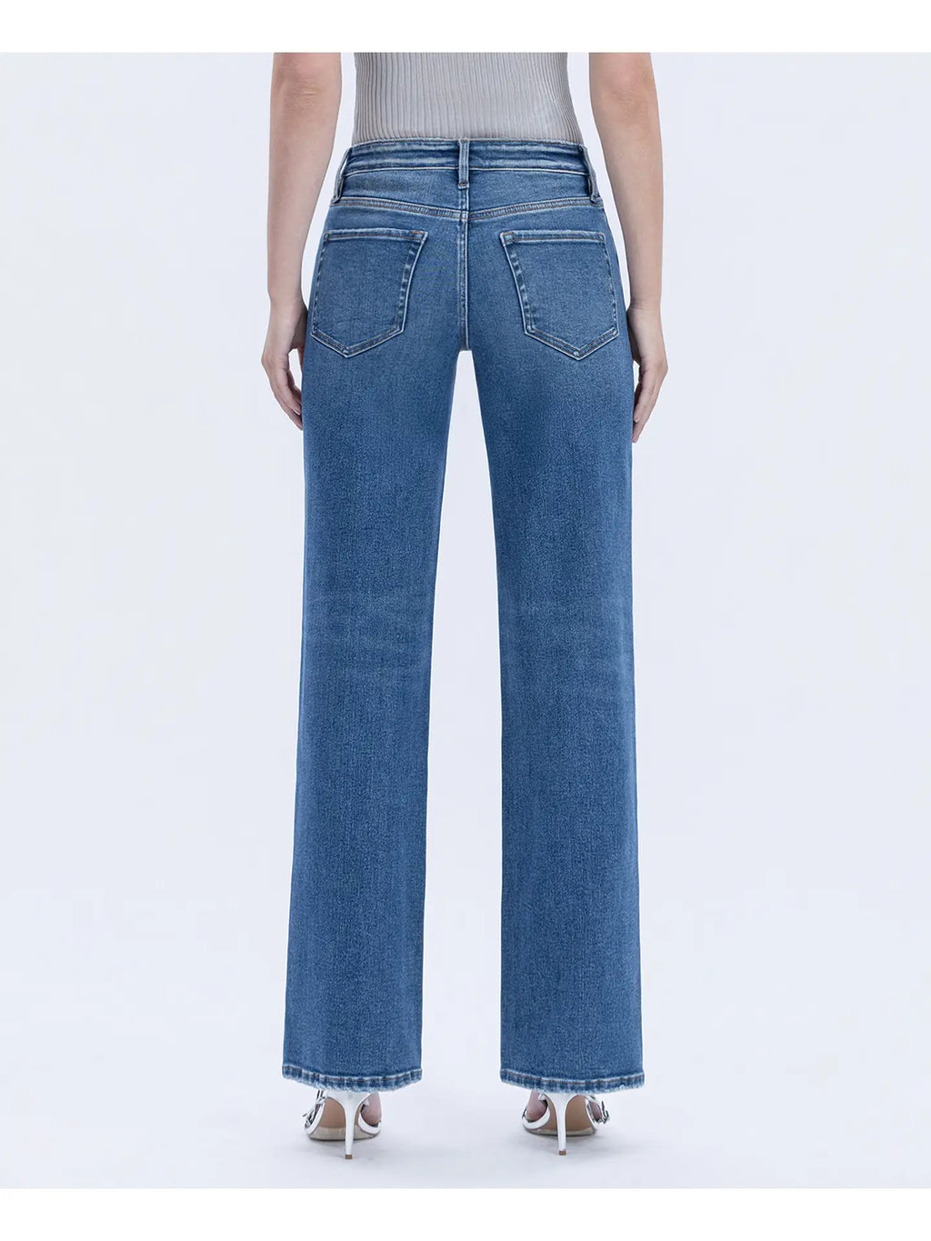 Vervet High Rise Full Length Slim Wide Jeans | Dreamland
