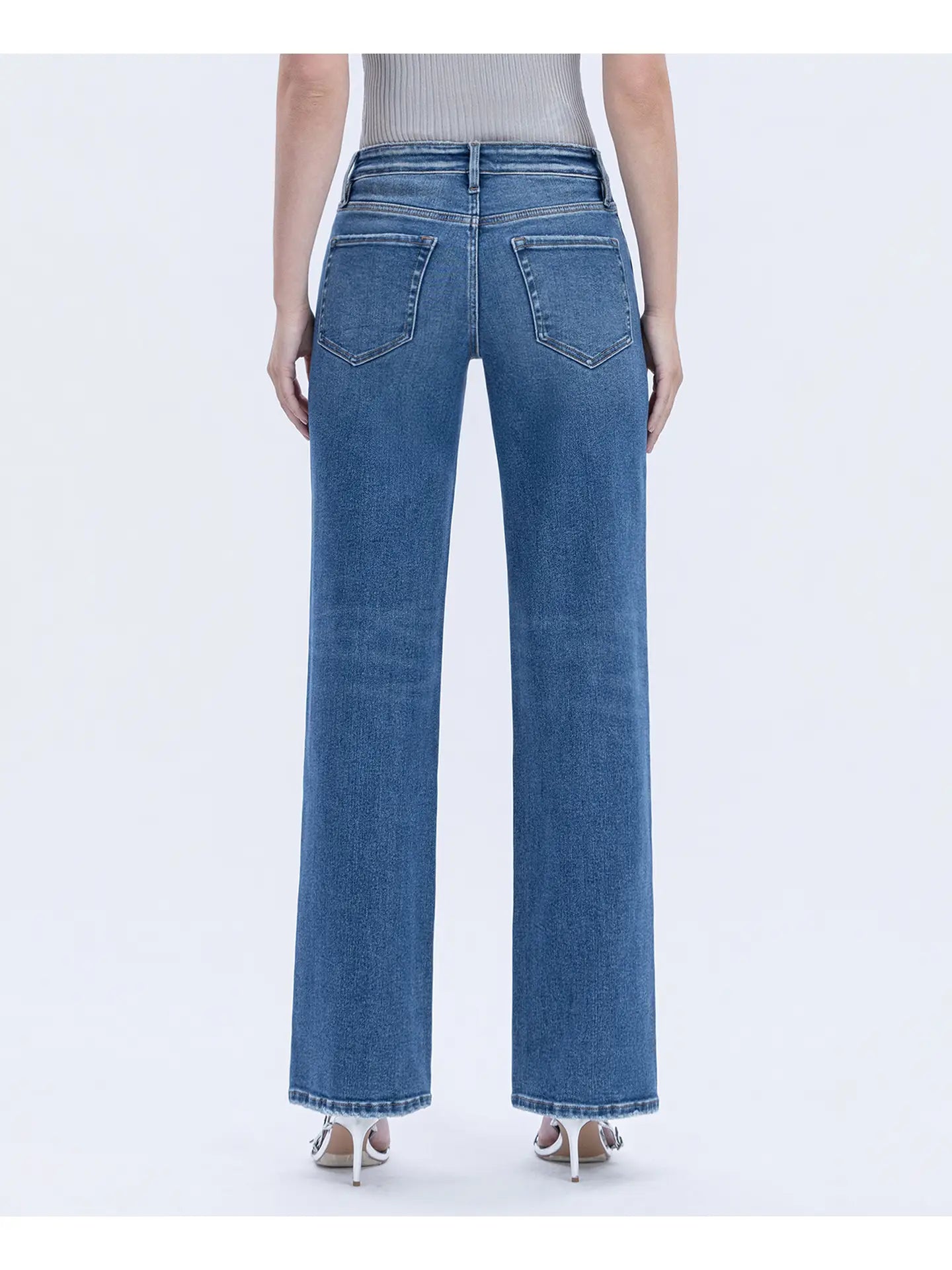 Vervet High Rise Full Length Slim Wide Jeans | Dreamland