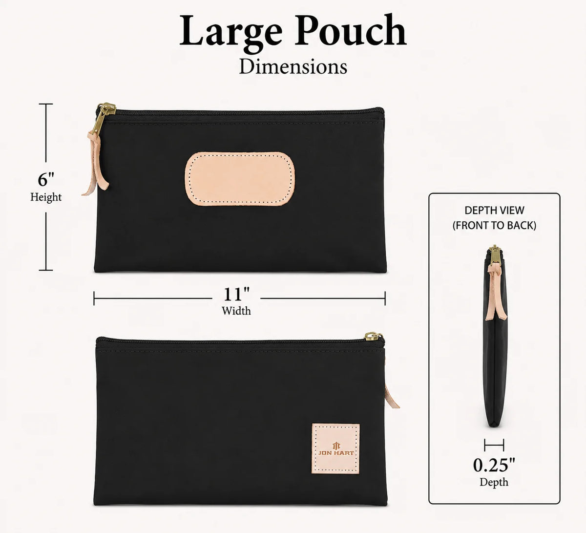 Jon Hart Large Pouch | Ice Blue Coated Canvas