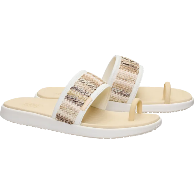 Hey Dude Maui Breeze Toe Loop | Ivory & Gold