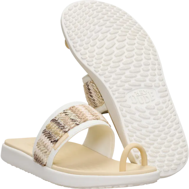 Hey Dude Maui Breeze Toe Loop | Ivory & Gold