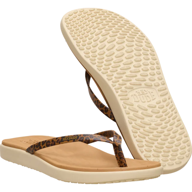 Hey Dude Maui Breeze Flip | Tan Leopard